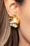 Paparazzi Earring - Miami Magic - Gold Clip-On