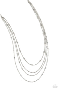 Paparazzi Necklace - Studded Shimmer - Silver