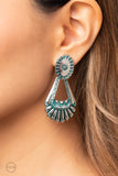 Paparazzi Earring - Casablanca Chandeliers - Blue Clip-On
