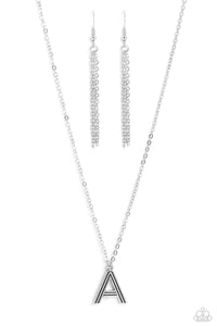 Paparazzi Necklace - Leave Your Initials - Silver