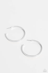 Paparazzi Earring - Sleek Symmetry - Silver Hoop