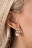 Paparazzi Earring - White Collar Wardrobe - Gold