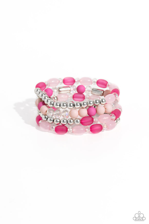 Paparazzi Bracelet - Glassy Gait - Pink