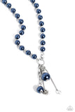 Paparazzi Necklace - White Collar Welcome - Blue