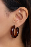 Paparazzi Earring - Glassy GAZE - Brown
