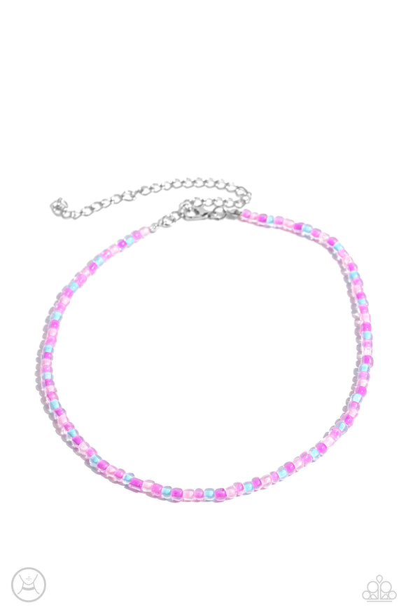 Paparazzi Necklace PREORDER - Colorfully GLASSY - Pink