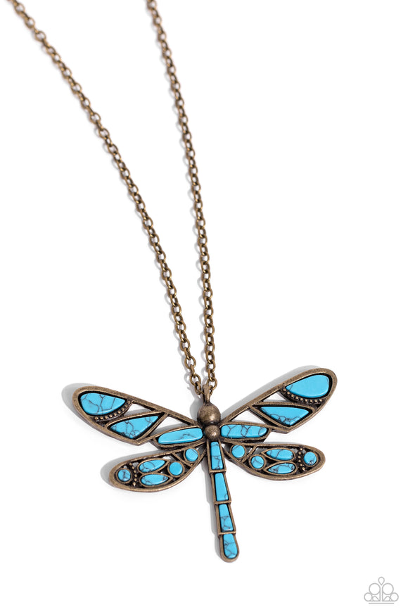 Paparazzi Necklace - FLYING Low - Brass
