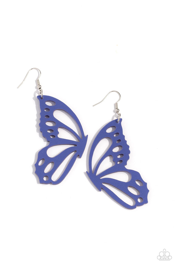 Paparazzi Earring - WING of the World - Blue