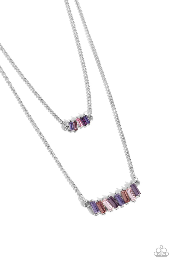 Paparazzi Necklace - Easygoing Emeralds - Purple