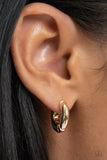 Paparazzi Earring - Textured Theme - Gold