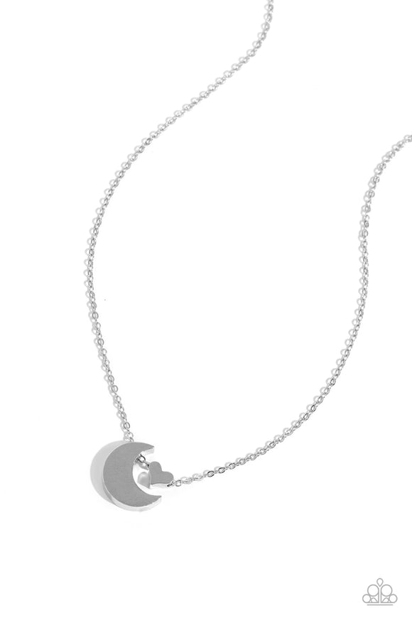 Paparazzi Necklace PREORDER - Low-Key Lunar - Silver