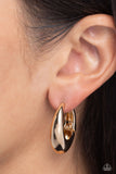 Paparazzi Earring - Oval Official - Gold Hoops