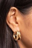 Paparazzi Earring - Textured Tremolo - Gold