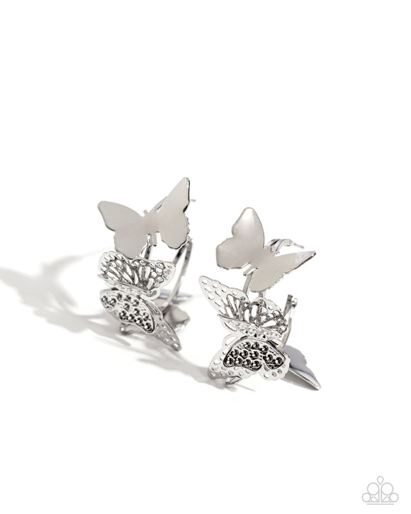 Paparazzi Earring - No WINGS Attached - Silver