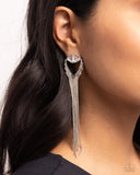 Paparazzi Earring - Elongated Effervescence - White