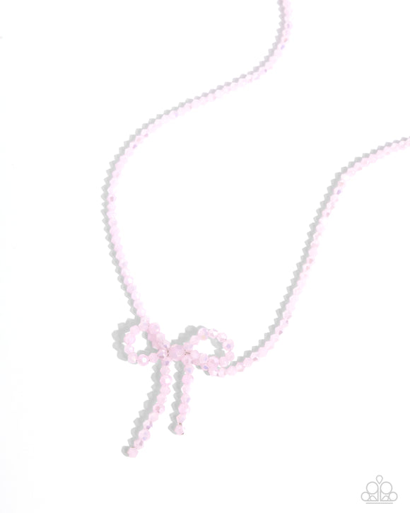 Paparazzi Necklace PREORDER - Somebody I Used to BOW - Pink