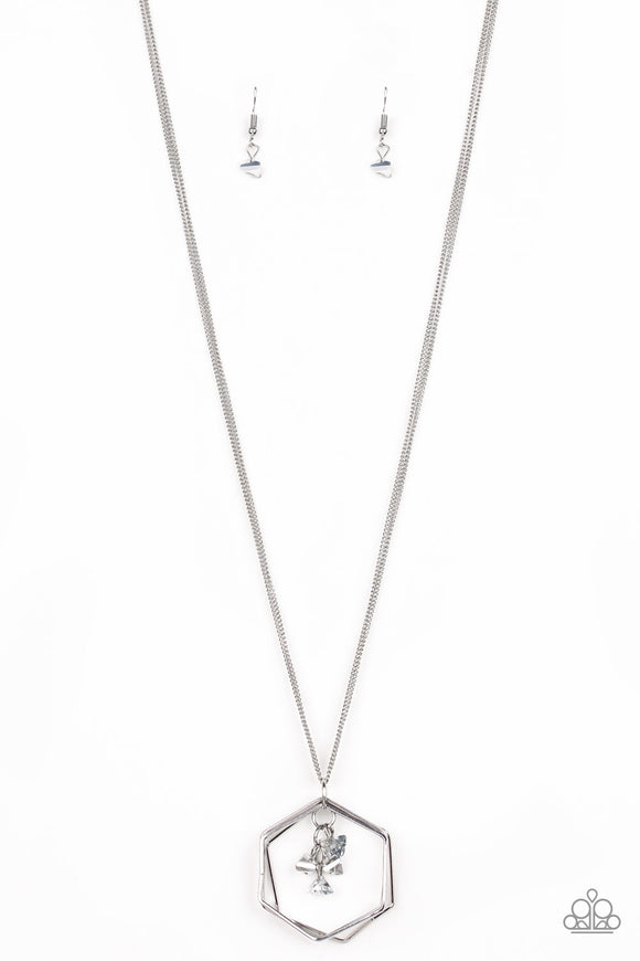 Paparazzi Necklace - Chicly Geocentric - Silver