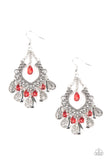 Paparazzi Earring - Musical Gardens - Red