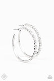 Paparazzi Earring - A Sweeping Success - White Hoop