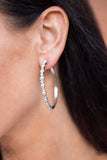 Paparazzi Earring - A Sweeping Success - White Hoop