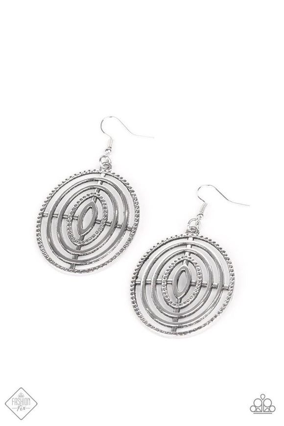 Paparazzi Earring - Totally On Target - Silver