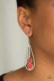 Paparazzi Earring - Natural Nova - Red