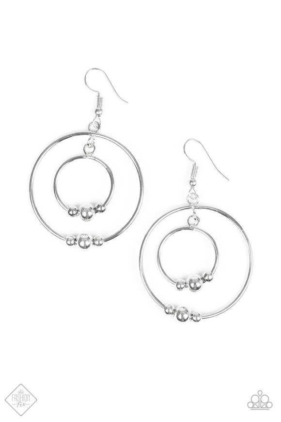 Paparazzi Earring - Center of Attraction - Silver