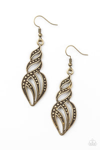 Paparazzi Earring - Wheres The Fire? - Brass