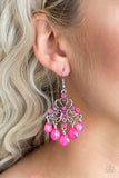Paparazzi Earring - Dip It GLOW - Pink