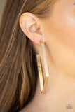 Paparazzi Earring - Way Over The Edge - Gold Hoop