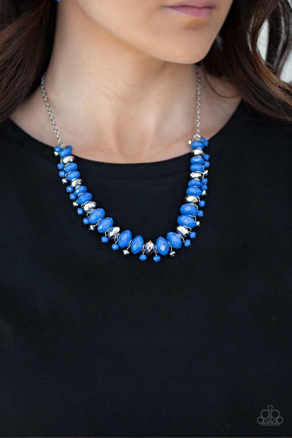 Paparazzi blue bead necklace clearance