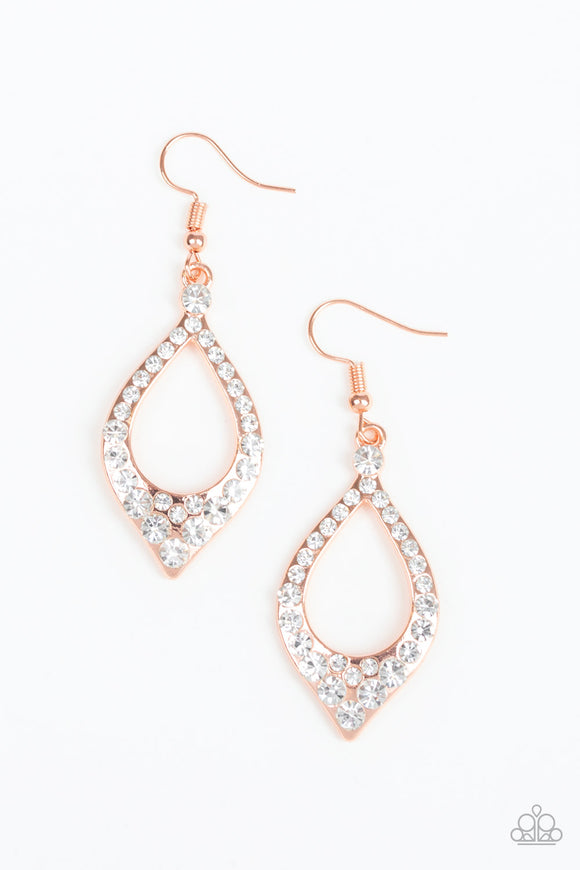 Paparazzi Earring - Finest First Lady - Copper