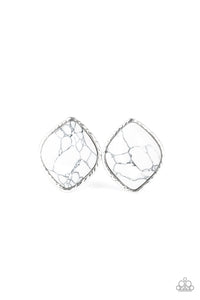 Paparazzi Earring - Marble Marvel - White