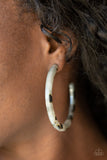 Paparazzi Earring - HAUTE-Blooded - White Hoop