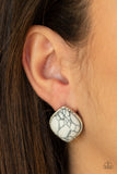 Paparazzi Earring - Marble Marvel - White