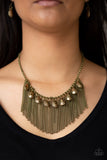 Paparazzi Necklace - Bragging Rights - Brass