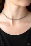 Paparazzi Necklace - If You Dare - Silver Choker