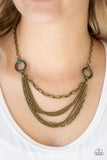 Paparazzi Necklace - CHAINS of Command - Brass