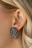 Paparazzi Earring - Daring Dazzle - Black Clip-On