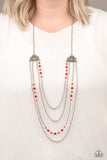 Paparazzi Necklace - Pharaoh Finesse - Red