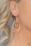 Paparazzi Earring - Metallic Ruffle - Rose Gold