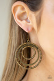 Paparazzi Earring - Rippling Refinement - Brass
