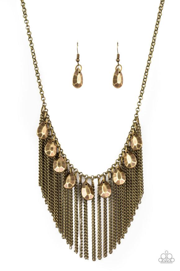 Paparazzi Necklace - Bragging Rights - Brass